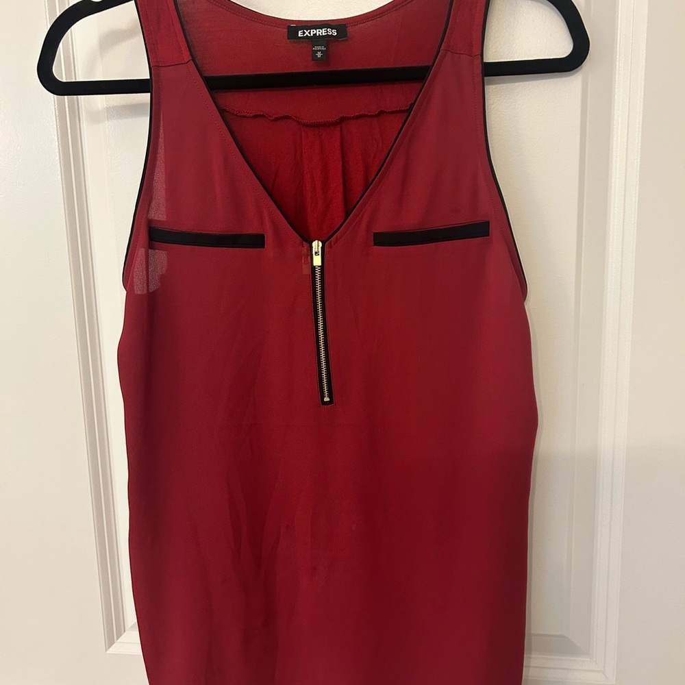 Express Women's Red Sleeveless Top Size Medium